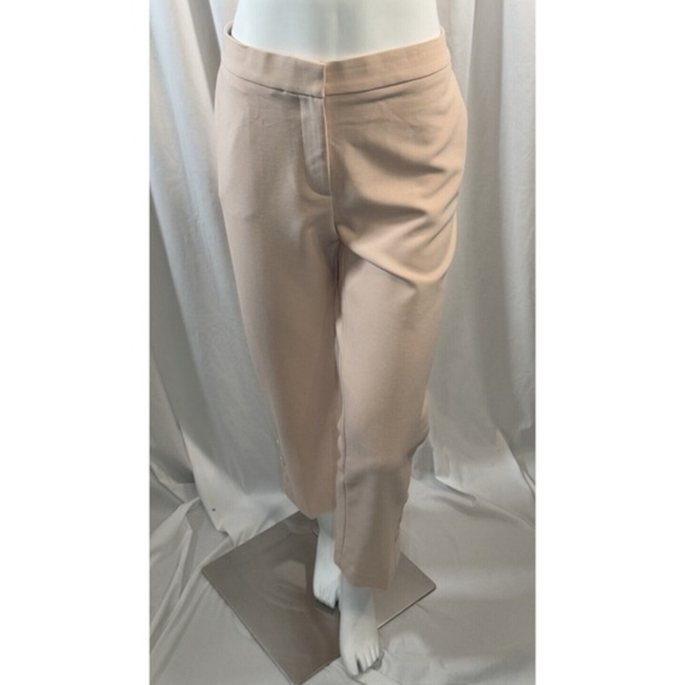 Ann Taylor Tan Cropped Trouser Pants Button Detail 12 Academia Preppy Chic 79-41 - Picture 4 of 15